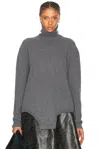 Maison Margiela Roll-neck Long-sleeve Knitted Top In Medium Grey