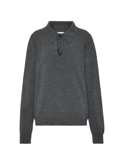 Maison Margiela Twist Knitted Sweater In Gray
