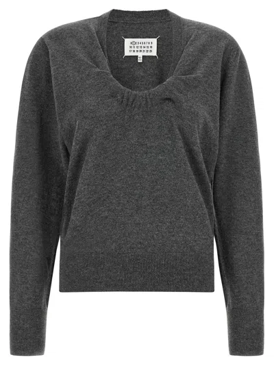 Maison Margiela Twist Virgin Wool Sweatshirt In Gray