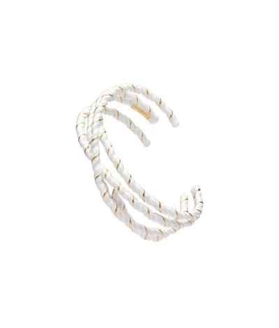 Maison Margiela Twisted Logo Bracelet In White