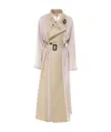 Maison Margiela Doppelreihiger Trenchcoat Aus Baumwoll-gabardine Mit Charmeuse-einsatz In Nude