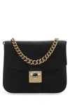 Maison Margiela Two-tone Leather And Cotton New Lock Square Handbag
