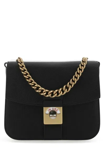 Maison Margiela Two-tone Leather And Cotton New Lock Square Handbag