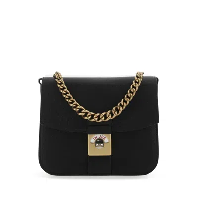 Maison Margiela Two-tone Leather And Cotton New Lock Square Handbag