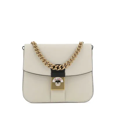 Maison Margiela Two-tone Leather And Cotton New Lock Square Handbag