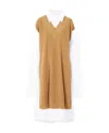 Maison Margiela Spliced Knit-detail Shirtdress In Nude