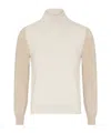Maison Margiela Two-tone Wool Turtleneck Sweater In Neutral