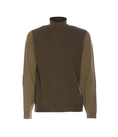 Maison Margiela Two-tone Wool Sweater In Green