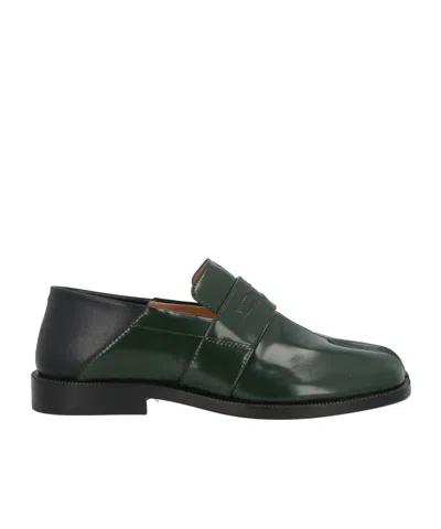 Maison Margiela Two-tone Leather Loafers In Black