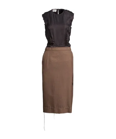 Maison Margiela Two-toned Sleeveless Flared Dress In Multi