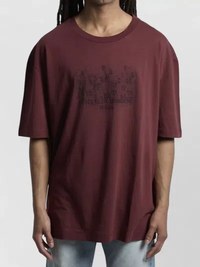 Maison Margiela Ultra Oversized Cotton Jersey T Shirt In Burgundy