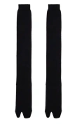 Maison Margiela Ribbed Solid Color Tabi Long Socks In Black
