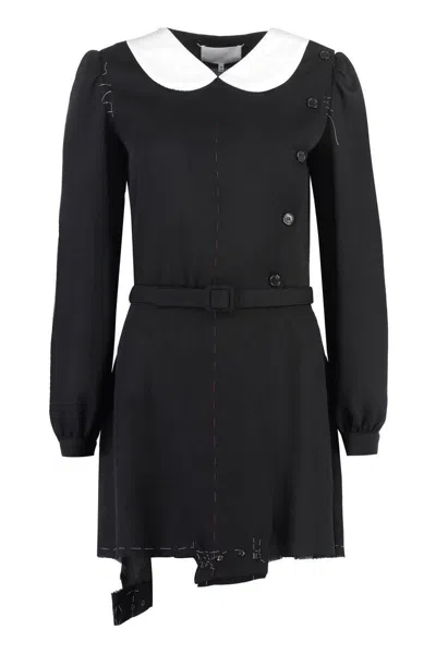 Maison Margiela Unfinished Stitching Dress In Black