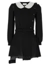 Maison Margiela Peter Pan-collar Wool Minidress In Black