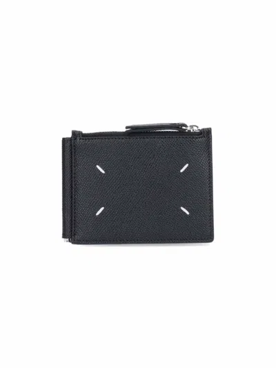 Maison Margiela Unisex Leather Wallet With Brass & Zinc Hardware In Black