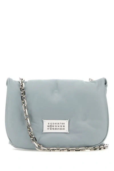 Maison Margiela Unisex Light Blue Nappa Leather Small Glam Slam Flap Crossbody Bag