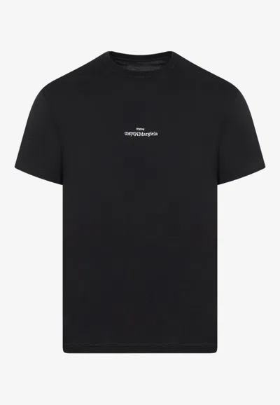 Maison Margiela Upside Down Logo T-shirt In Black