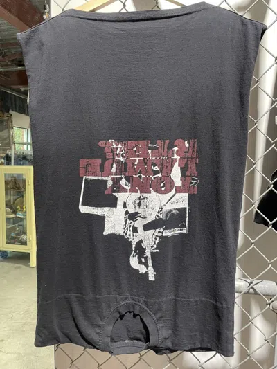 Pre-owned Maison Margiela Upside Down Vintage Graphic Tee Sleeveless In Black