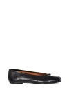 Maison Margiela Used-effect Soft Nappa Leather Ballerina Flats In Black