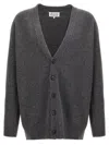 Maison Margiela Used-effect Wool Cardigan In Gray