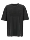 Maison Margiela Topstitched Logo Oversized T-shirt In Gray