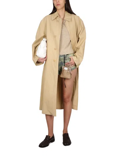Maison Margiela Utility Style Cotton Blend Trench Coat In Beige