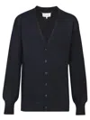 Maison Margiela V-neck Cardigan With Button Front Closure And Long Sleeves