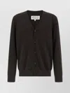 Maison Margiela Suede Patch Cardigan Sweaters And Cardigans Brown In Brown