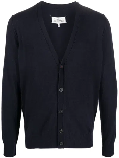 Maison Margiela V-neck Cashmere Cardigan With Button-down Front In Black