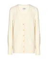 Maison Margiela Off-white Oversized Piled Cardigan In White