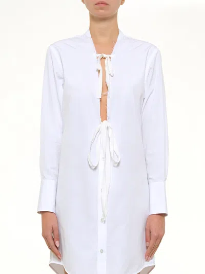 Maison Margiela V Neck Midi Dress In Multi