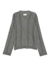 Maison Margiela V-neck Skintwear In Grey Linen And Cotton In Gray