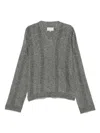 Maison Margiela V-neck Skintwear In Grey Linen And Cotton In Black