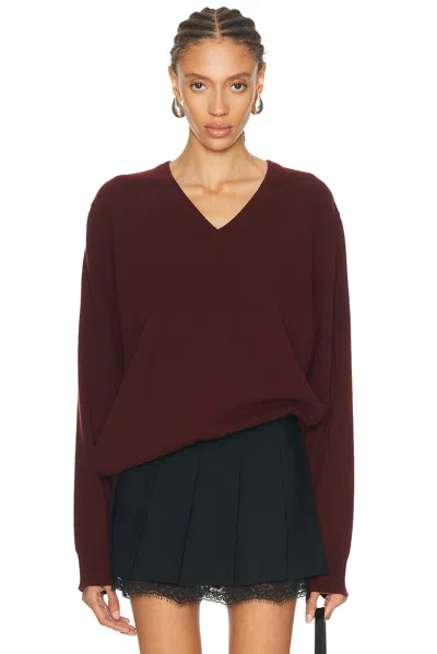 Maison Margiela V-neck Sweater In Burgundy
