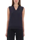 Maison Margiela V-neck Vest In Blue