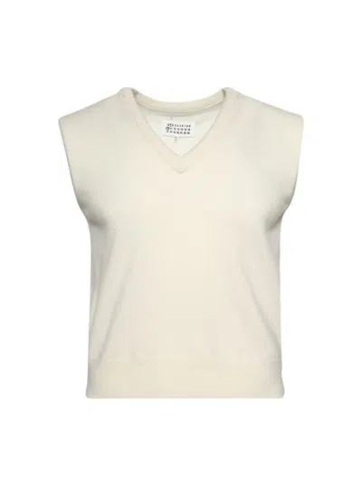 Maison Margiela V-neck Vest Off White In Neutral