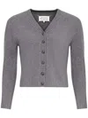 Maison Margiela V-neck Wool Cardigan In Grey