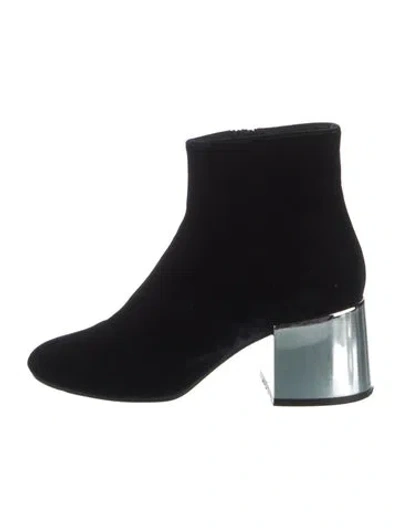 Pre-owned Maison Margiela Velvet Boots In Black