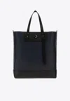 Maison Margiela Vertical Leather Tote Bag In Blue