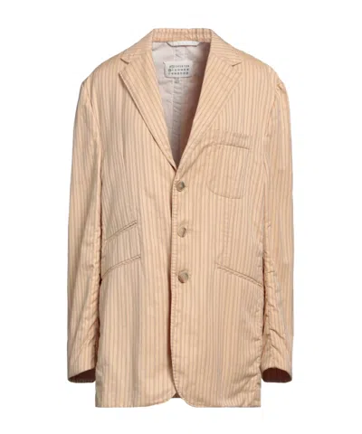 Maison Margiela Vertical Striped Suit Jacket In Neutral