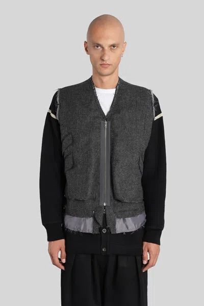 Maison Margiela Vest In Grey Wool In Gray