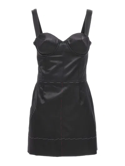 Maison Margiela Stitching Corset Dress Adjustable Straps In Black