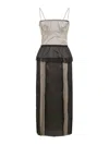 Maison Margiela Multicolor Silk Midi Dress In Black