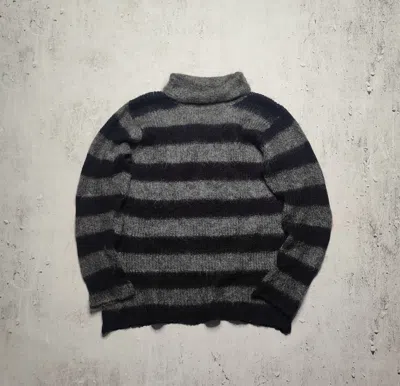 Pre-owned Maison Margiela Vintage 00s 2000s Mohair Sweater Striped In Black