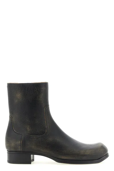Maison Margiela Vintage Leather Ankle Boots In Multi