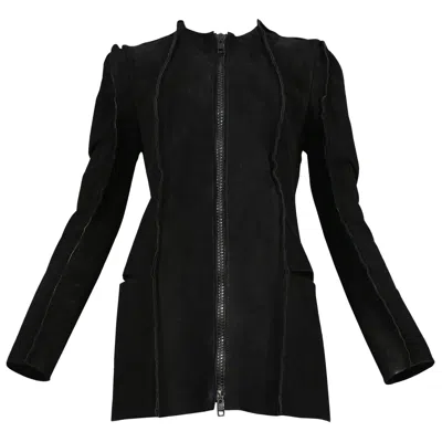 Pre-owned Maison Margiela Vintage Maison Martin Margiela "flat Pattern" Collection Black Suede Jacket 1998
