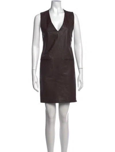 Pre-owned Maison Margiela Vintage Mini Dress In Brown