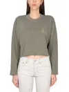 Maison Margiela Logo Cotton Jersey Crewneck Sweatshirt