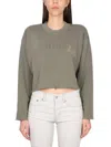 Maison Margiela Logo Cotton Jersey Crewneck Sweatshirt