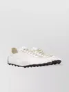 Maison Margiela White Low Top Sneakers With Logo Patch On The Tongue And Contrasting Heel In Cotton Blend Woman In White